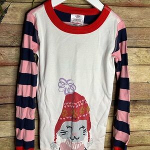 Hanna Andersson Long Sleeve Pajama Top Snow Bunny Girls Size 6-7